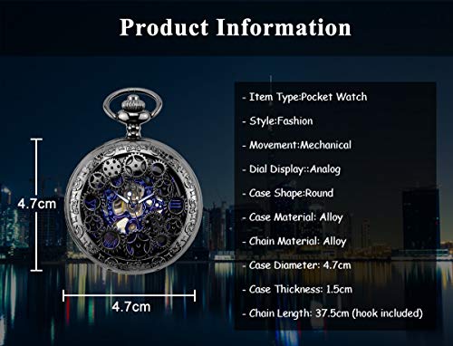TEINTOP Orologio da polso meccanico automatico Steampunk da uomo
