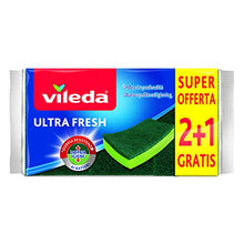 Carica l'immagine nel visualizzatore di Gallery, Vileda Ultrafresh 2+1 Spugna Abrasiva, Assorbente, Antigraffio, con Parte... - Ilgrandebazar