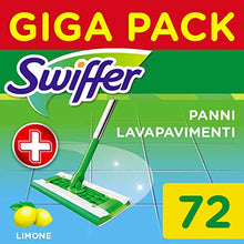 Carica l'immagine nel visualizzatore di Gallery, Swiffer Wet Panni Umidi Lavapavimenti per Scopa, Maxi Formato 72 Pezzi, 3...