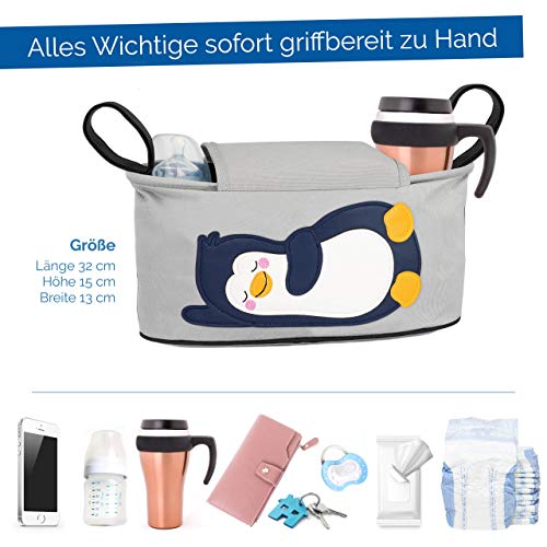 GLÜCKSWOLKE Borsa Organizer Per Passeggino - Con Dispenser Salviette, Portabicchieri E Tasca Cerniera - Foto 2