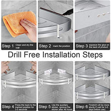 Carica l'immagine nel visualizzatore di Gallery, Mensola Doccia Senza Foratura, RenFox Mensole Bagno ad Angolo Argento