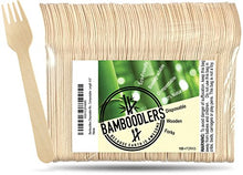 Carica l'immagine nel visualizzatore di Gallery, BAMBOODLERS Forchette Monouso in Legno | 100% Naturale, Ecologico,... - Ilgrandebazar