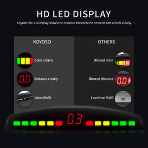 KOYOSO Sensori Di Parcheggio Auto, Posteriore Kit LED Display Nero - Ilgrandebazar