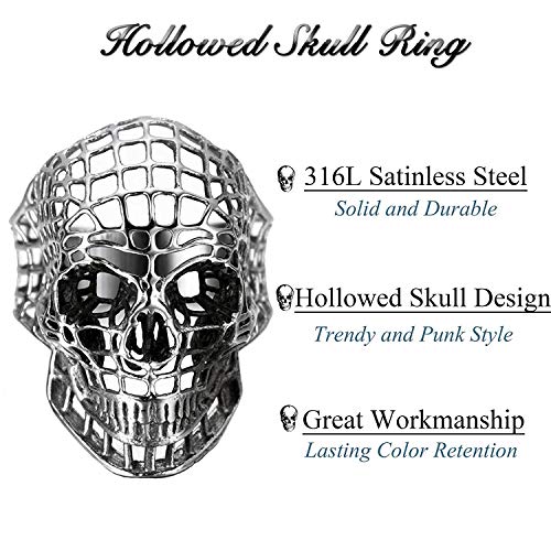 Anello Gotico Con Teschio E Zanne - Regolabile Per Uomo, Stile Punk E Halloween