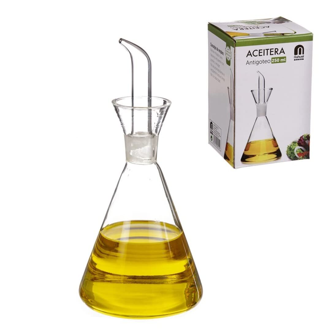 Oliera Antigoccia DAMDAM GO In Vetro 250ml - Design Elegante, Coperchio Acciaio, Ideale Per Olio - Foto 10