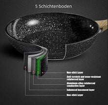 Carica l'immagine nel visualizzatore di Gallery, Homgeek - Set di 3 Padella Antiaderente per Cottura a Induzione, 20 cm, 26...