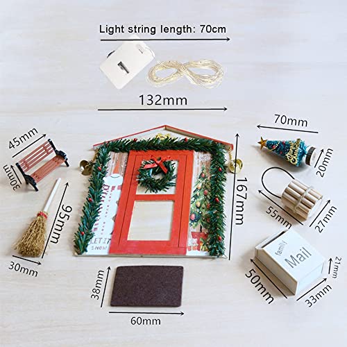 Kit Porta Elfo Di Natale Apribile In Legno – 12 Pezzi Miniature Fai-da-te Per Casa Delle Bambole - 2
