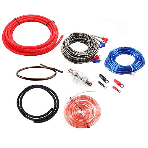 Kit Amplificatore Auto Kit Cavi Subwoofer Auto 10GA | Cablaggio Amplificatore 1500W Con Portafusibile 60A Audio Auto - 10