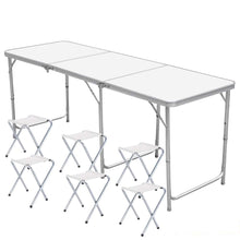 Carica l&#39;immagine nel visualizzatore di Gallery, Nestling® Alluminio Tavolino da 180 x 60 x 70cm, Tavolo 1,8 m + 6 sedie