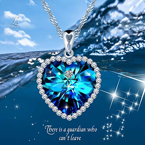 Scatola Portagioie In Pelle PU Blu Per Collane Lunghe - Regalo Anniversario E San Valentino