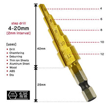 Carica l'immagine nel visualizzatore di Gallery, Hiveseen Kit 3 Punte Coniche, Fresa Conica Trapano a Gradini, HSS Titanium,... - Ilgrandebazar