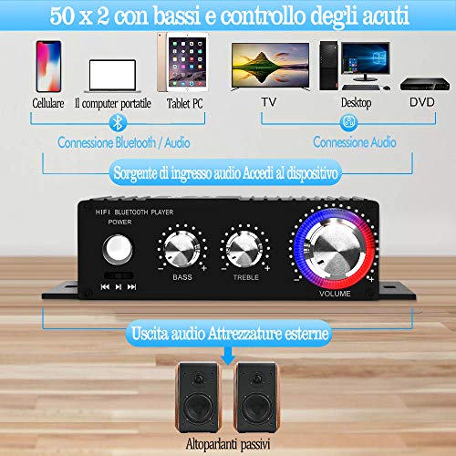 Amplificatore Audio 600W Bluetooth Con Display LCD - Per Auto O Casa, Alimentazione 12V/220V - Foto 5