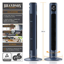 Carica l'immagine nel visualizzatore di Gallery, Brandson - Ventilatore a Torre Silenzioso con Telecomando - 45 W Blu Grafite