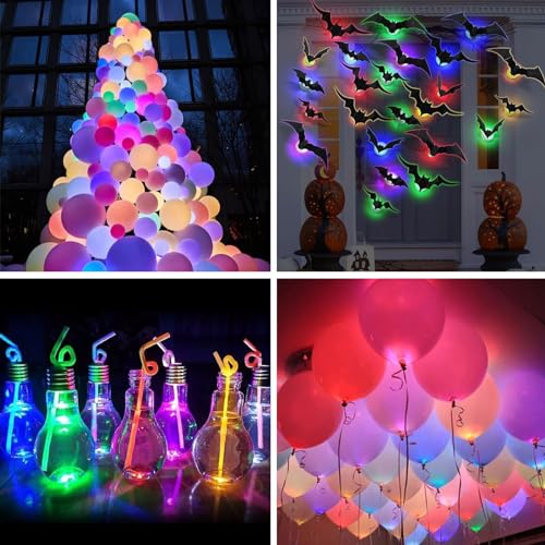 Luci A LED Per Palloncini (100 Pezzi) - Mini Luci Rosse, Impermeabili, Per Feste E Decorazioni