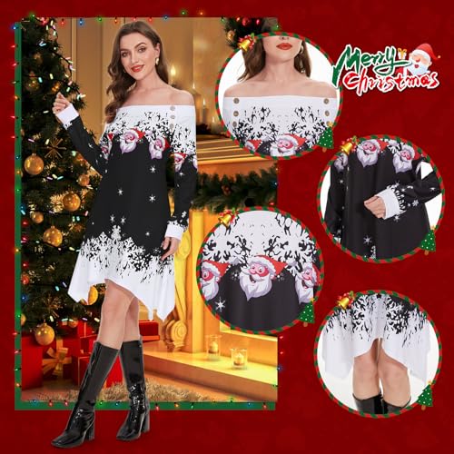 Abito da donna per tutti i giorni, taglie grandi, casual, con scollo rotondo e maniche corte, stampa floreale, pieghe sul petto, abito da donna, Azzurro, XXL Abito da donna per tutti i giorni, taglie grandi, casual, con scollo rotondo e maniche corte, stampa floreale, pieghe sul petto, abito da donna, Azzurro, XXL