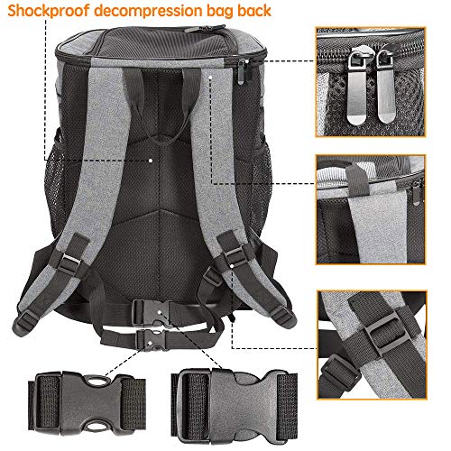 Zaino Per Animali Domestici Traspirante - Trasportino Per Gatti E Cani Fino A 15 Kg, Nero - Foto 6