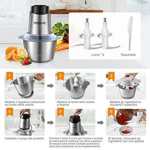 Carica l'immagine nel visualizzatore di Gallery, Yissvic Tritatutto da Cucina Elettrico, 2L 500W Elettrico...
