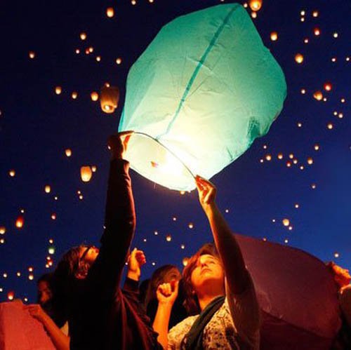 AREA Sky Lanterne Cinesi Volanti Colorate, Misti –