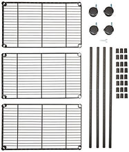 Carica l'immagine nel visualizzatore di Gallery, AmazonBasics - Scaffalatura a 3 ripiani, su rotelle, Nero