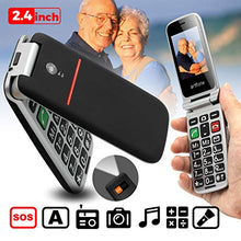 Carica l&#39;immagine nel visualizzatore di Gallery, Cellulare per Anziani a Conchiglia con Tasti Grandi Funzione SOS Schermo Nero - Ilgrandebazar