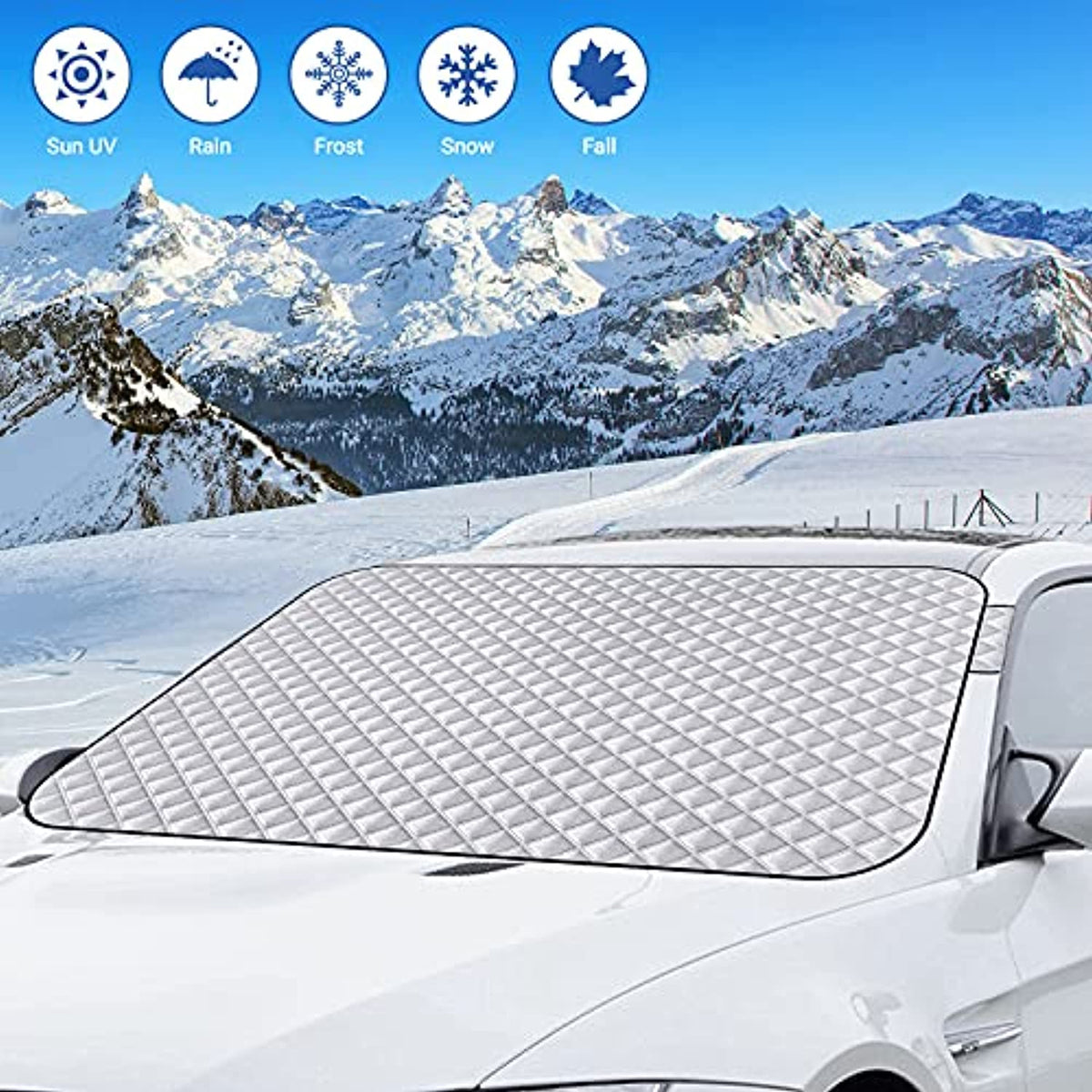 Copriparabrezza Auto Con Magnet - 199x128cm, Argento, Antigelo/Antineve/UV, Per Maggior Parte Delle Auto - Foto 2