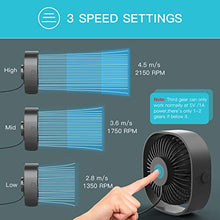 Carica l'immagine nel visualizzatore di Gallery, RATEL USB Ventilatore da Scrivania, 12,5 cm Mini Tavolo Nero