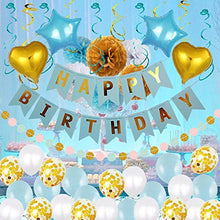 Carica l'immagine nel visualizzatore di Gallery, Decorazioni di Compleanno Set Forniture per Feste, striscioni Buon Blu