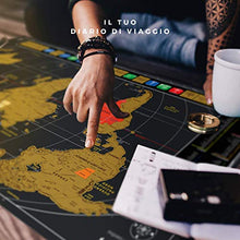 Carica l'immagine nel visualizzatore di Gallery, TooPopz® Mappa del In Lingua Italiana | Del Mondo 84x44cm - Oro / Nero - Ilgrandebazar