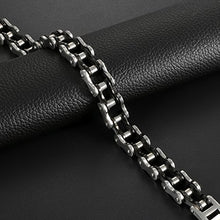 Carica l'immagine nel visualizzatore di Gallery, Oidea Bracciale Braccialetto Uomo Catena Bici in Argento Nero - Ilgrandebazar