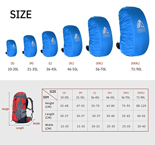 Coprizaino Impermeabile 2 Pezzi Con Strisce Riflettenti - Parapioggia Per Zaini 30-40L Trekking E Ciclismo - Foto 5