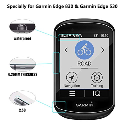 LUSEE 3 Pellicole Vetro Temperato Per Garmin Edge 830 E 530 - Anti Graffio 9H, Trasparente, Facile Applicazione - Foto 2