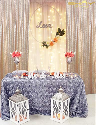 Sfondo Feste Con Paillettes Dorate 3x3m - 2 Pannelli, Tessuto Lucido Per Compleanni E Matrimoni