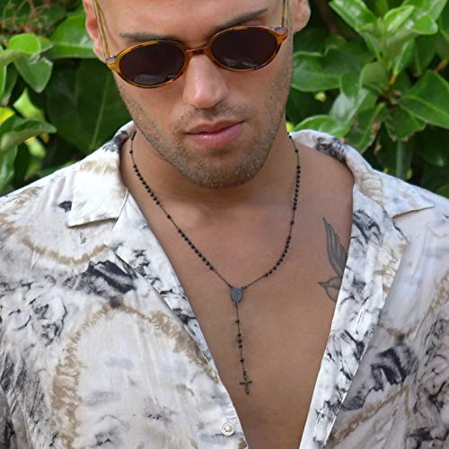 Collana Rosario Uomo In Acciaio Argentato - SAGA Gioielli, 50 Cm - Foto 3