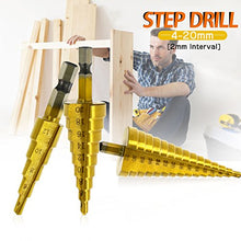 Carica l'immagine nel visualizzatore di Gallery, Hiveseen Kit 3 Punte Coniche, Fresa Conica Trapano a Gradini, HSS Titanium,... - Ilgrandebazar