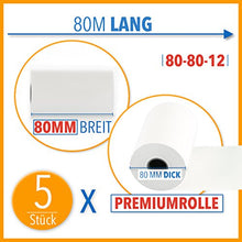 Carica l'immagine nel visualizzatore di Gallery, Rotoli di carta termica, rotolo termo professionali termici 5 pc 80 mm x 80... - Ilgrandebazar
