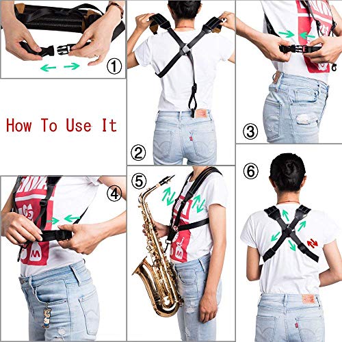 Sassofono Doppia Tracolla Regolabile Sax Tracolla Strumenti Musicali Accessori Parti - 5