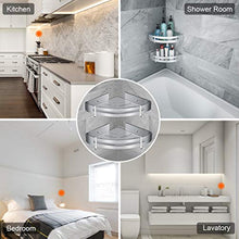 Carica l'immagine nel visualizzatore di Gallery, Mensola Doccia Senza Foratura, RenFox Mensole Bagno ad Angolo Argento