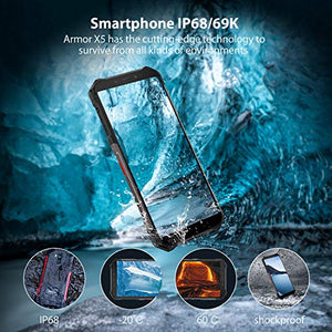 Cellulare Antiurto, Ulefone Armor X5 Rugged smartphone 4G X5, Nero - Ilgrandebazar