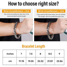 Carica l'immagine nel visualizzatore di Gallery, KRKC&CO Bracciale a Catena Cubana, Cubano Acciaio Grosso Uomo in... - Ilgrandebazar