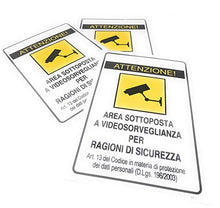 Carica l'immagine nel visualizzatore di Gallery, TEMPO DI SALDI 3 x Cartello Segnaletico Attenzione! Area Sottoposta A... - Ilgrandebazar
