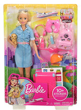 Carica l&#39;immagine nel visualizzatore di Gallery, Barbie in Viaggio, Bambola Bionda con Cucciolo, Valigia che si Apre, Adesivi... - Ilgrandebazar