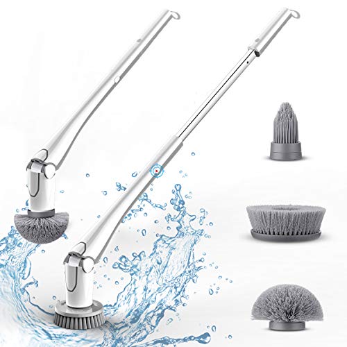 Spazzola Elettrica Pulizia Spin Scrubber Cordless Con 9 Testine E Display LED - Per Bagno E Cucina