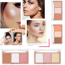 Carica l'immagine nel visualizzatore di Gallery, Trucco viso palette in polvere evidenziatore Blush Bronzer trucco kit, set... - Ilgrandebazar