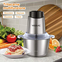 Carica l'immagine nel visualizzatore di Gallery, Yissvic Tritatutto da Cucina Elettrico, 2L 500W Elettrico...