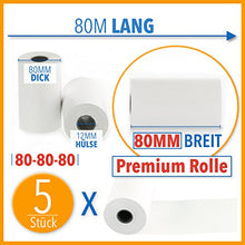Carica l'immagine nel visualizzatore di Gallery, Rotoli di carta termica, rotolo termo professionali termici 5 pc 80 mm x 80... - Ilgrandebazar
