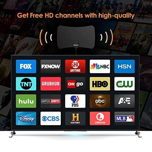 Antenna TV Interna Bqeel DVB-T2 Con Amplificatore 30dBi – Riceve 4K, HD, VHF/UHF, Cavo 4.8 M, Base Magnetica - 5