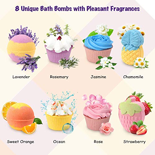 Bombe Doccia Aromaterapia 8 Pezzi | Set Regalo Con 8 Profumi | Shower Bombs Naturali E Colorate