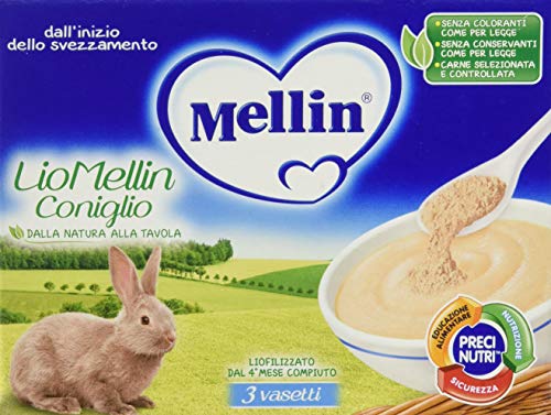 Mellin Liomellin Coniglio Liofilizzato - 3 Vasetti da 10gr