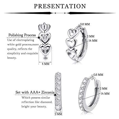 Milacolato 2pairs Argento sterling Orecchino a cerchio piccolo per don Milacolato 2pairs Argento sterling Orecchino a cerchio piccolo per don