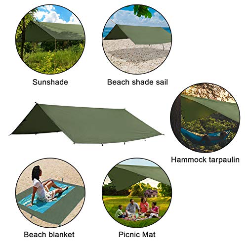 tarp spiaggia Odoland Tarp Tenda Parasole da Spiaggia con Ancoraggio a Sabbia e Cord – Ilgrandebazar.it
